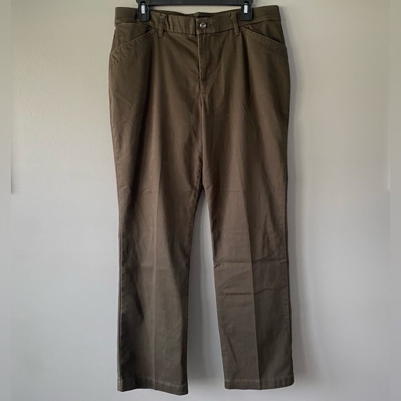 Lee Dark Green Straight Leg Mid Rise Trouser - Women’s 12 - Picture 1 of 7